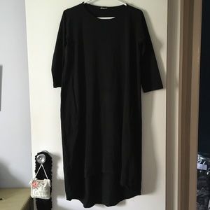 MAMA B Black Cotton Midi Dress XS / S
